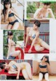 A series of pictures of a woman in a bikini.